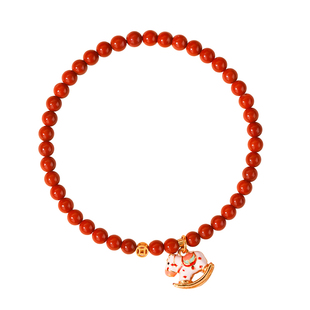 官方正品马年本命年满肉南红小金马吸金手串单圈转运手链女款礼物