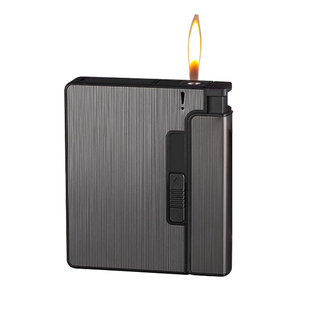 超薄20支装自动弹烟盒打火机一体便携男士粗中支抗压防潮个性定制