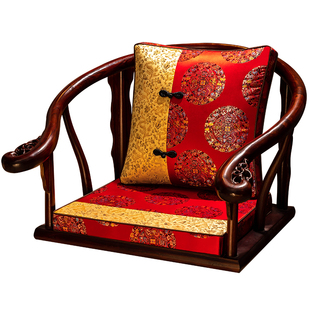 中式坐垫靠背一体实木官帽椅茶桌圈椅垫茶椅坐垫腰靠主人椅垫围椅