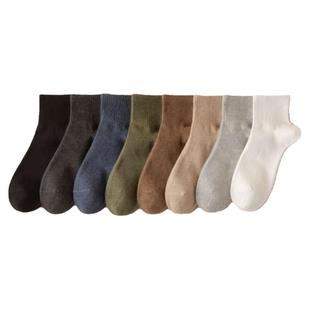 袜子男士春秋季中筒袜100%纯棉吸汗防臭无骨运动袜中短筒袜男秋冬