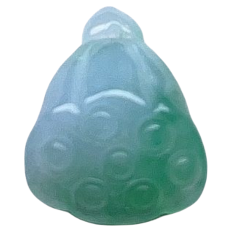 天然翡翠小莲蓬吊坠乳白阳绿双彩