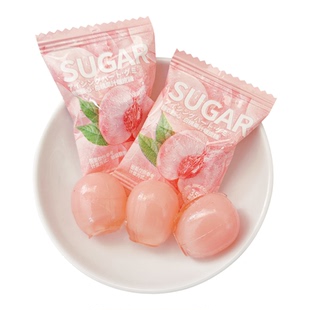 樱知谷白桃果汁啵皮糖年货结婚婚庆喜糖盒订婚宴网红高颜值爆款糖