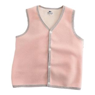 米啦哆拉儿童马甲男童加绒保暖背心女童内穿双面一体绒打底内搭暖