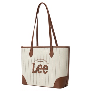 Lee2025新款条纹复古托特包大容量通勤单肩包时尚简约撞色腋下包