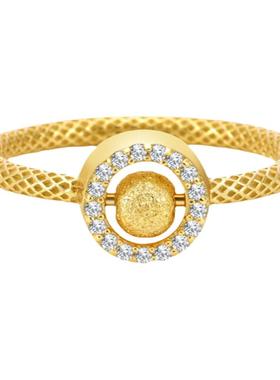 右手等待女铜国潮莫桑石戒指磨砂