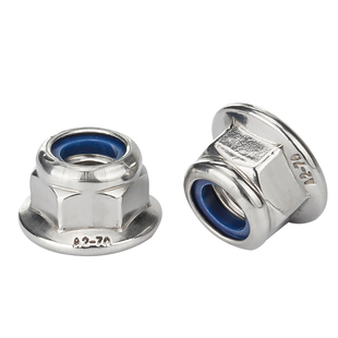 304不锈钢法兰尼龙防松自锁螺母 防滑带垫六角螺丝螺帽M3M4M5M6M8