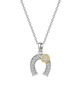 优米珠宝纯银小马蹄开运项链