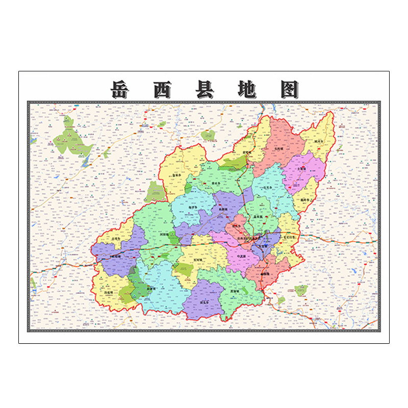 岳西县地图1.1米定制安徽省安庆市行政区域颜色划分高清防水墙贴