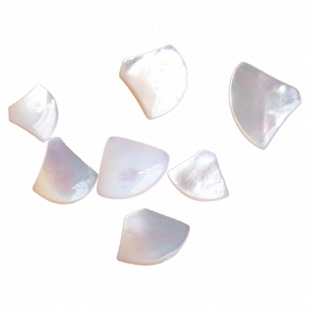 天然白蝶贝扇形戒面鼓面贴片无孔 首饰镶嵌耳钉饰品手工DIY配件A