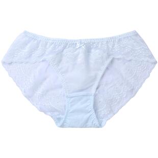 tutuanna中腰女士内裤夏款 全蕾丝透气三角裤全棉裆舒服内裤女