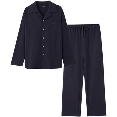 舒雅提花双面布男士家居服套装