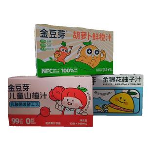 礼盒装13袋 金豆芽金银花柚子汁100ml 苹果山楂汁鲜果打浆 无色素