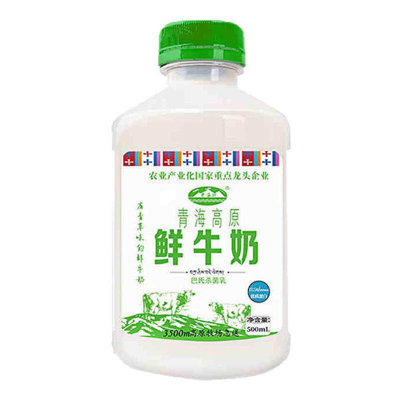 青海湖青海高原鲜牛奶500ml巴氏杀菌纯鲜活青藏高原低温冷藏鲜奶