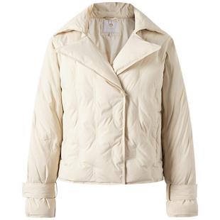 Navigare意大利小帆船白色加厚羽绒服女冬季新款翻领保暖宽松外套