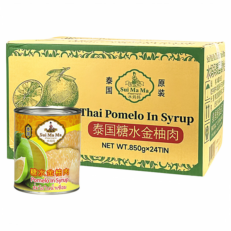 水妈妈金柚肉850g*24罐整箱泰国进口糖水柚子肉罐头杨枝甘露原料