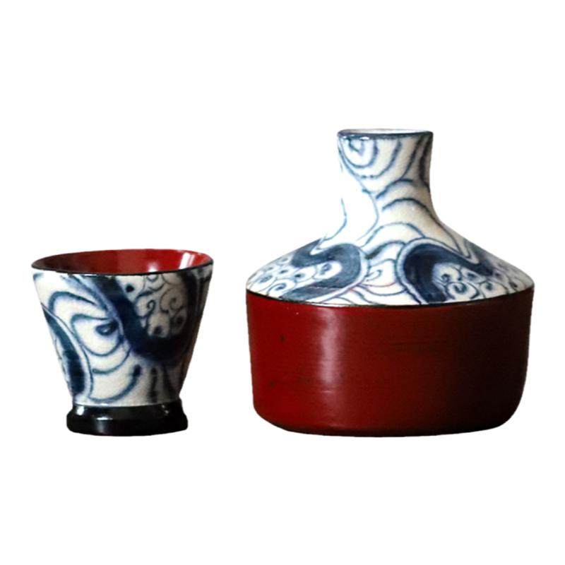 日本进口复古漆陶酒具