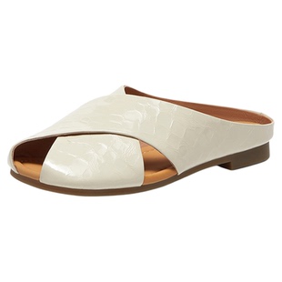 【35码】Bata秋外穿拖鞋包头牛皮时尚罗马百搭凉拖鞋VZM10CT4