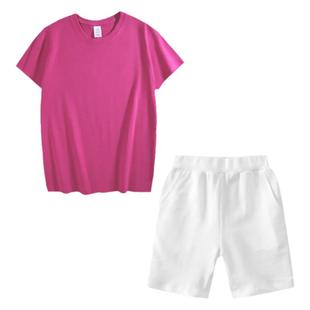 六一儿童节演出服纯棉彩色短袖T恤运动会班服幼儿园糖果色亲子装