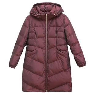 妙采旗舰店中老年羽绒服女中长款2024时尚新款白鸭绒加厚冬季外套