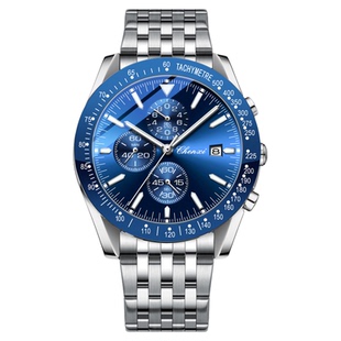 晨曦时尚男士手表多功能表户外运动计时秒表夜光潮流钢带商务男表