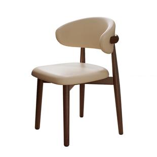 北欧实木餐椅家用新款奶油风椅子设计师简约高级靠背椅轻奢餐桌椅