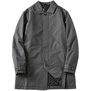 出口欧洲订单秋冬外贸男士防风防水加厚保暖夹棉中长款风衣外套潮