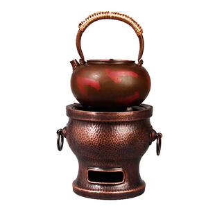 裕隆全纯手工一张打斑铜纯紫铜壶烧水煮茶壶加厚茶具复古高端茶器