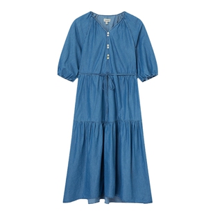 【天丝莱赛尔】Eland衣恋度假连衣裙垂坠凉感牛仔裙夏季款