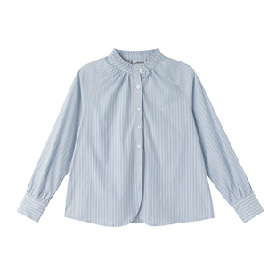 KXLFCHN空穴来风 春秋桃心领衬衫休闲款简约百搭款纯色宽松衬衣女