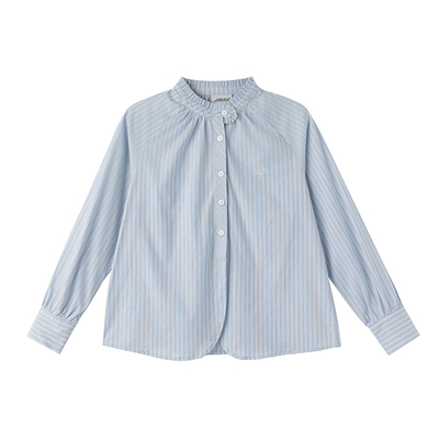 KXLFCHN空穴来风 春秋桃心领衬衫休闲款简约百搭款纯色宽松衬衣女