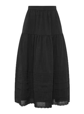 MOUSSY 春季新品文艺优雅风层次A字百褶半身裙031IAA31-1841