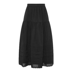 MOUSSY 春季新品文艺优雅风层次A字百褶半身裙031IAA31-1841