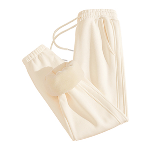 都市丽人加绒卫裤女2025新款初中生运动裤深冬独特超好看裤子A