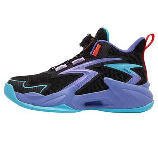 特步童鞋儿童旋钮扣实战篮球鞋春季新款中大童透气鞋子男童运动鞋