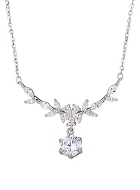 999纯银麦穗莫桑石钻项链女款2025新款小众轻奢生日礼物送女朋友