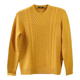 缺4654码LEONARDO利奥纳多冬季圆领麻花针织休闲毛衣纯羊毛衫5096