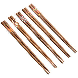 鸡翅木筷子家用高档抗菌防霉家庭专人专用分餐筷防滑公筷实木快子