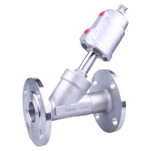 304不锈钢气动法兰塑料头蒸汽角座阀气动阀自控阀门DN25 40 50