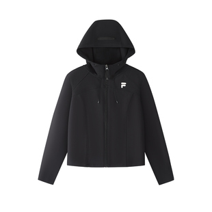 FILA FUSION斐乐潮牌女士针织连帽外套2026春季新款简约修身上衣