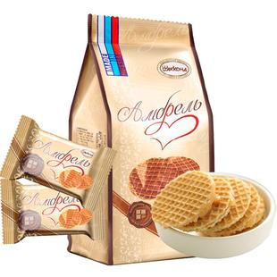 【进口】阿孔特办公室网红饼干俄罗斯零食焦糖拉丝夹心饼干