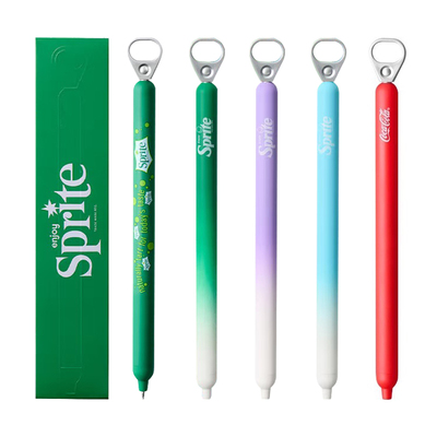 KACO中性笔雪碧联名款拉环中性笔sprite灵悦限定笔popup创意0.5mm按动水笔双珠ST头速干黑色学生刷题签字笔