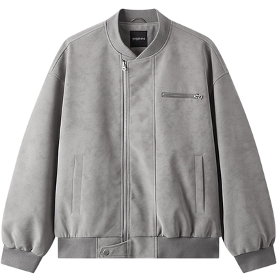 gxg.jeans男装 pu皮时尚休闲宽松棒球领飞行员夹克外套 25秋新品