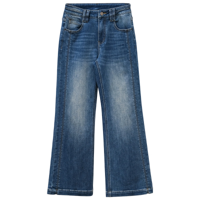 小个子显瘦修身宽松直筒牛仔裤春