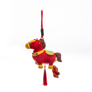 马年吉祥物高端雄马毛绒挂件小马公仔生肖马玩偶包包配饰汽车饰品