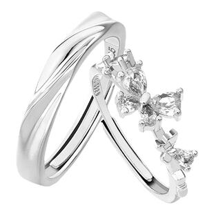 Kookiss×VIVIWELL【蝴蝶甜心】情侣对戒小众设计感S925纯银戒指