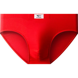 七匹狼本命年男士内裤男款三角裤大码纯棉大红色红短裤属马年结婚