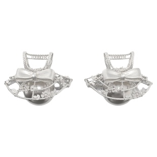 TOGGLER mini系列 镂空空气感绸缎感碎花珍珠连衣裙少女减龄耳钉