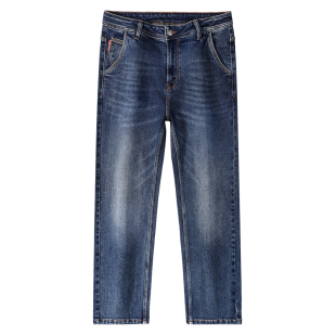 大大牛 15oz重磅加厚秋冬牛仔裤男弹力直筒宽松高腰深裆斜插口袋