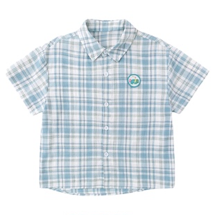 嘟嘟家儿童衬衫男童夏季短袖女童格子衬衣宝宝新款衣服婴儿童装类