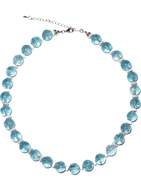 撞色串珠项链白水晶个性时尚